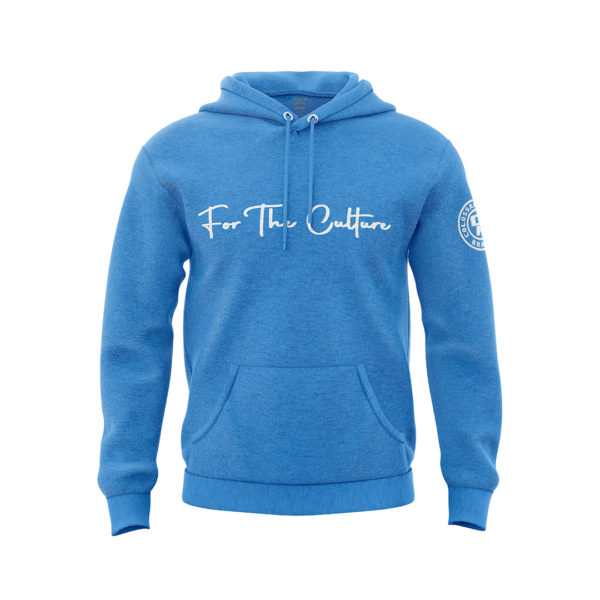 FOR THE CULTURE SKY BLUE HOODIE WHITE LOGO